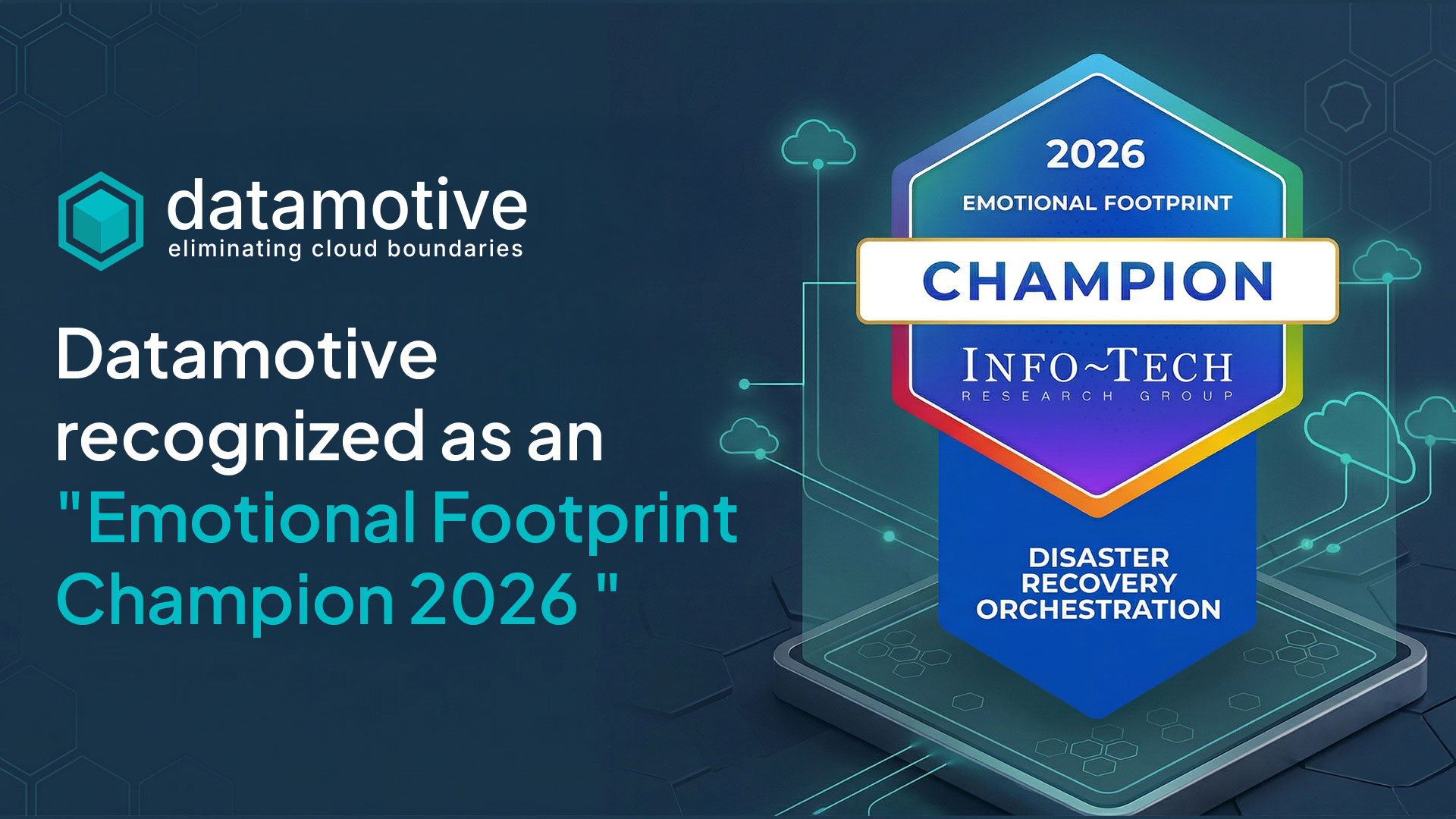 Datamotive recognized as an "Emotional Footprint Champion 2026 " in the Disaster Recovery Orchestration!
